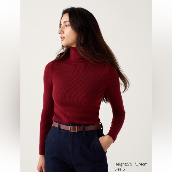 Uniqlo MERINO RIBBED TURTLENECK SWEATER - Picture 1 of 4